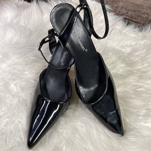 PIERRE DUMAS Womens Pointed Toe Black Stiletto Heels Witchy Fairy Goth Size 7M - Picture 2 of 9